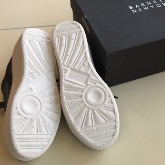 Barney’s Black leather wedge sneakers size 36 - Picture 6 of 8